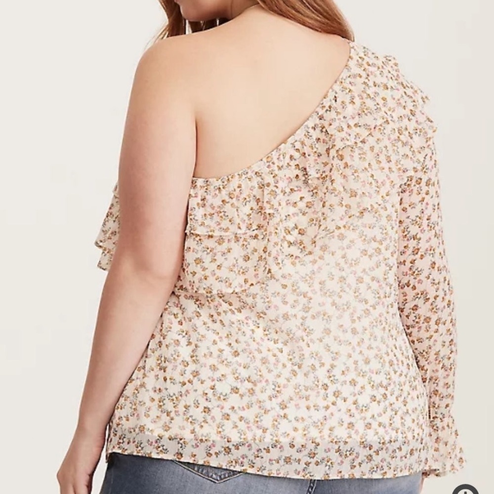 Torrid Floral Ruffle One Shoulder Top - Picture 2 of 2